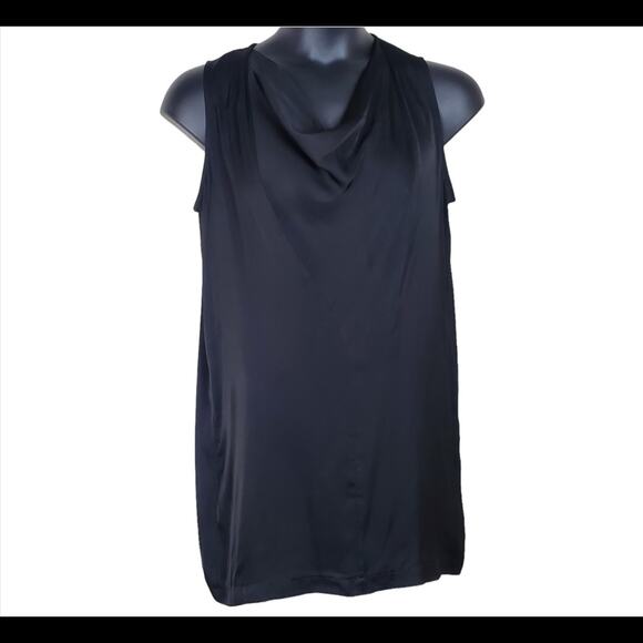 HALSTON Black Cowl Neck Sleeveless Shift Dress Sz Medium - Picture 1 of 3